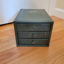 Vintage Industrial Green Small Parts Metal 3 Drawer Box picture