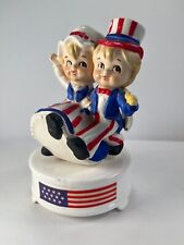Vintage Fourth of July 4th Lefton Patriotic Music Box Plays Yankee Doodle Dandy picture
