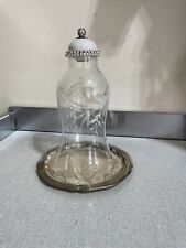Beautiful Etched Glass Ornate Dome Cloche picture