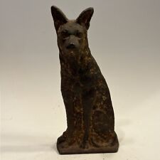 Antique Cast Iron Metal German Shepherd Dog  6 1/2