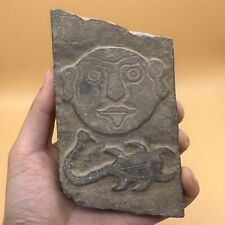 Very Rare Unique Ancient Sumerian Stone Tablet With Face And Scorpion Image picture
