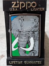 Zippo Lighter Barrett Smythe Endangered Animals African Elephant Vintage 1994 picture