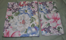 Vintage Springmaid Queen Flat Sheet and 2 Standard Pillowcases Blue Floral picture