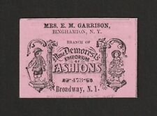 xx RARE Advertising Trade Card - Demorest Emporium of Fashion 1860 Binghamton NY picture