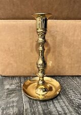 BALDWIN Solid Brass Forged in America 7” Candle Holder CandleStick, saucer base picture