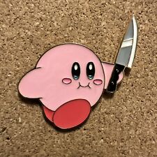 Premium Kirby Angry Knife Pin, Chibi Cute Angry Kirby Pin, Kirby Pin -1.5