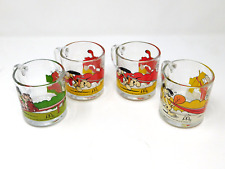 Lot of 4 McDonald's Garfield Glass Mugs Cups 1978, 1979, 1980 Garfield Glasses picture