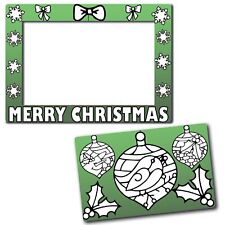 Christmas Ornaments Picture Frame Magnet 5x7 & cut out center & crayons picture