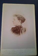 Cabinet Card Antique Photo Woman Bun Braid Late 1890s Alton, NY Stacy Brothers picture