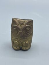 ADORABLE Vintage Brass OWL Figurine Paperweight Decor MCM picture