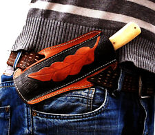 GENUINE LEATHER HAND CRAFTED BELT SHEATH HOLSTER FOR FIXED BLADE KNIFE 1791 picture
