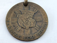 ANTIQUE,BARKERS FOR BRITAIN, I Helped Bundles for Britain,BULL DOG,Medal,TAG, picture