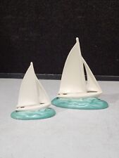 RARE Art Deco Poole Pottery Sailing Yacht Set of 2 by John Adams picture
