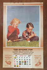 Vtg 1956 Richmondville NY Advertising Calendar Ryder Dept Store Wolverine Shoes picture