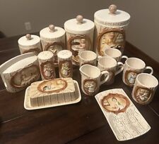 15pc Vintage 1978 Sears & Roebuck Pioneer Women Ceramic Canister set and more picture