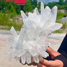 4.3LB  Natural Beautiful white Quartz Crystal Cluster Mineral Specimen picture