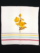 Vintage Kitchen Tea Hand Towel Yellow Roses Flower Fall Autumn Cottagecore picture