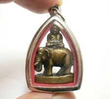 LP NGERN ON ELEPHANT PENDANT THAI BUDDHA AMULET REAL BLESS LUCKY MONEY RICH GIFT picture