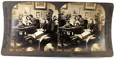 Vintage Stereograph Stereo View Stereoscope Card 1897 Stolen Kisses Sweetest Are picture
