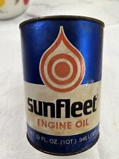 Vintage SUNFLEET ENGINE OIL paper quart Full - Unopened Made in U.S.A. picture
