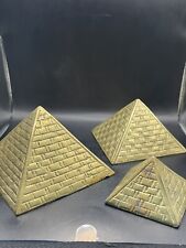 Vintage-Solid Brass Egyptian Pyramids-Stackable- Set of Three picture