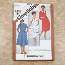 Womens Uncut FF 1980s Casual Dresses Pattern Sizes 12 14 16 Simplicity 5377 picture