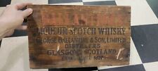 Rare Ballantines Blended Scotch Whiskey Wood Imported  Crate Vintage 1940s picture