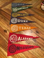 Lot of 7 vintage Hormel mini college pennants: Texas, Duke, Bama, more picture