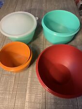 Lot of 4 Vintage Tupperware Cereal or Storage Bowls + 1 Lid 237-4 picture