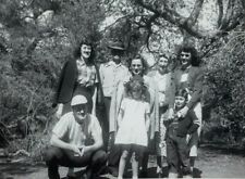 Family Group Standing In Front Of Trees B&W Photograph 3.5 x 5 picture