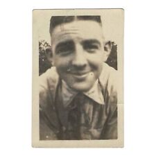 Small Vintage Snapshot Photo Closeup Shot Of Handsome Young Man 1910s picture