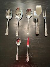 Reed and Barton Queens Garden Set of 7 SERVING PIECES stainless flatware picture