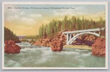 National & State Parks~Concrete Bridge Yellowstone Canyon~Vintage Postcard picture