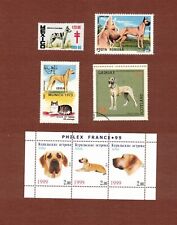 Great Dane dog postage stamps and seal, set of 5 picture