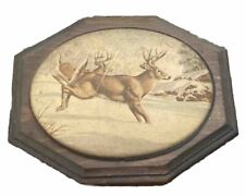 Vintage 1970s Beaded Glass Whitetail Deer Wall Plaque by Pam's Pleasantries *A picture