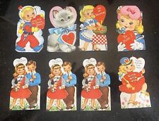 Vintage Lot Of 8 Unused Die Cut Valentines Day Card 1950s Gibson Great Color picture