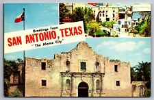 Postcard Greetings from  San Antonio Texas  Alamo City   G 8 picture