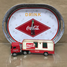 Vintage Lot Coca Cola Galvanized Tin Serving Tray Buddy L Tractor Trailer picture