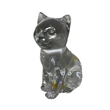 Vintage Pretty Kitty Cat Crystal Paperweight Princess House West Germany picture