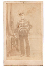 1870s CEREMONIAL FRATERNAL ORDER or MILITARY UNIFORMED MAN SABER SWORD CDV picture
