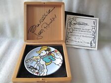 Disney in Clay RARE H/C Ed Brenda White Signed Mickey Mouse Two Gun Cowboy Plate picture