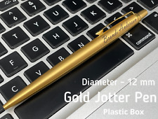 Personalized Custom Engraved Parker Jotter Gold Ballpoint Pen Blue Black Ink picture