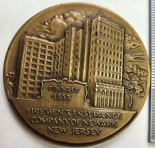 1855-1955 Firemen’s Insurance Newark, NJ Bronze Medallion 100th Anniversary Coin picture
