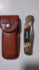 Vintage Schrade Uncle Henry LB8 USA Single Blade Pocket Knife W/ Pouch picture