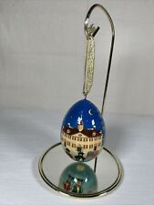 Russian HANDCRAFTED Wood Hand Painted Lacquer EGG Ornament Mount Vernon Estate picture