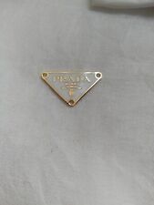 Prada Logo Triangle white with trim  gold tone38mm   Button Pendant Zipperpull picture