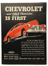 1948 Chevrolet and Only Chevrolet Is First Big Car Quality VINTAGE PRINT AD LM48 picture