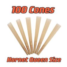 100 Cones Queen Size Authentic Hornet Organic Hemp  Rolled Cone W/Filter Tips picture