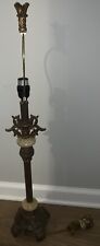 Vtg.intricate Cut Italian Style Brass Onyx Table Lamp Art Deco Hollywood Regency picture