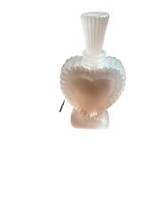 Vintage Pink Frosted Glass Heart Shaped Perfume Bottle Teleflora Mother’s Gift picture
